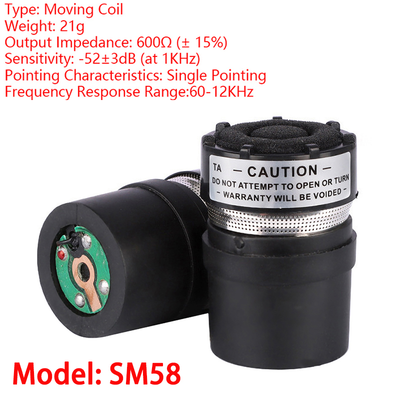 1Stck SM58 SM57 SM58B 508A BT58 330 104 Mikrofon Kapsel Für Shure verdrahtet kabellos Professionelle Mic Ersatz: Schwarz