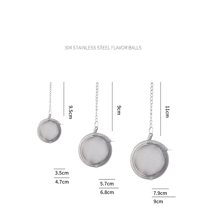 304 de acero inoxidable bola para especias halógeno Material bola sopa bolsa de té de bola Bloqueo de tesoro de sabor de especias