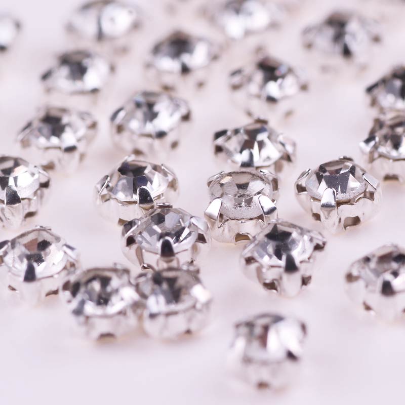 100 stk sten/strass krystal rhinsten glas syet rhinsten til tøj syet på rhinsten på tøj flatback rhinestone: Ti -tz0106