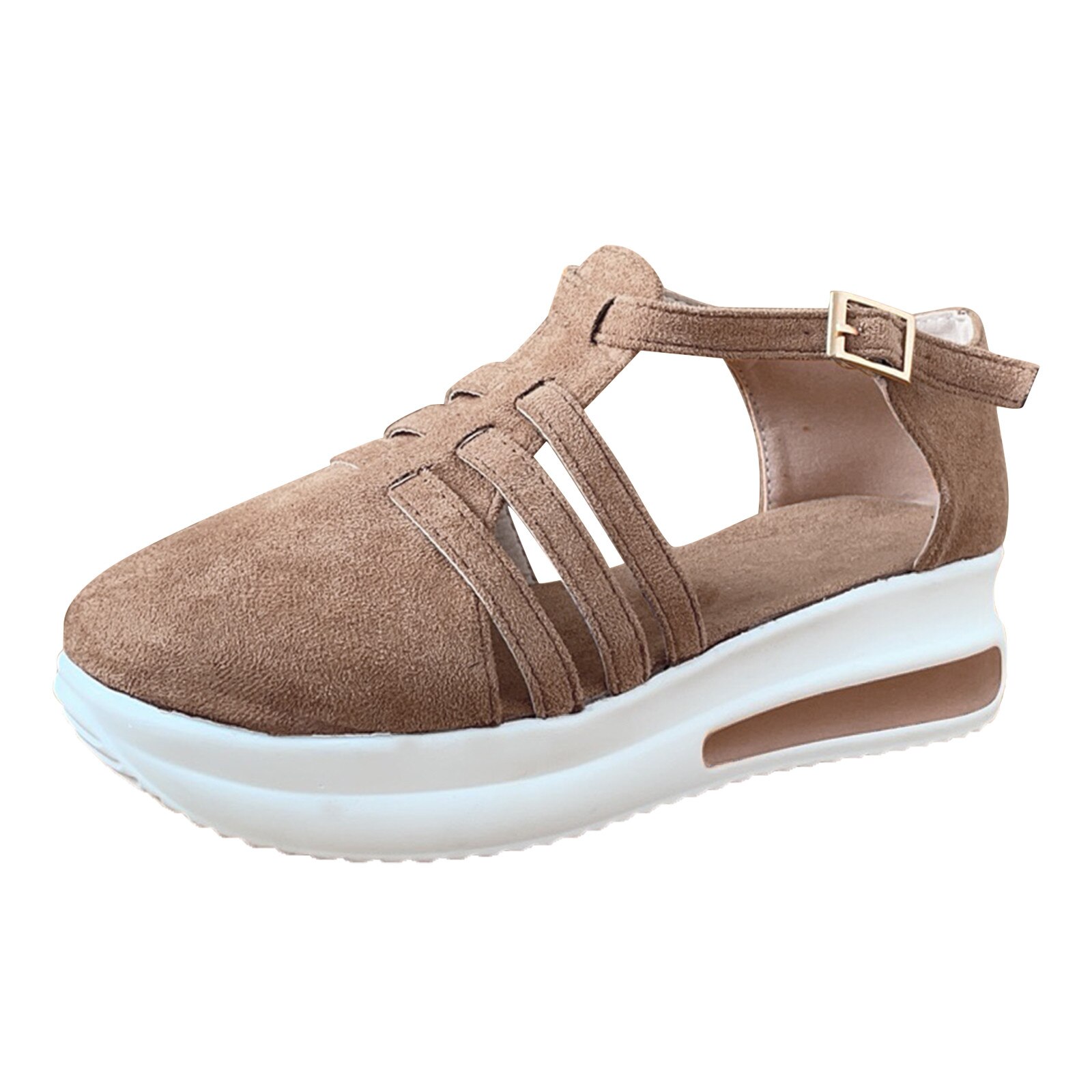 nouvelles Sandales D'été Femmes Wedge Plate-Forme Boucle Sangle Sandales Femme Décontracté Solide Chaussures Dames Sandales De Chanvre Chaussures