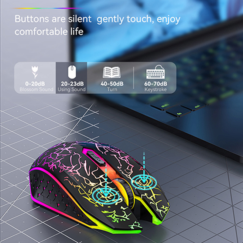 Souris de jeu sans fil Rechargeable 2.4GHz USB souris Bluetooth souris ergonomique silencieuse e-sports rétro-éclairage souris PC pour ordinateur