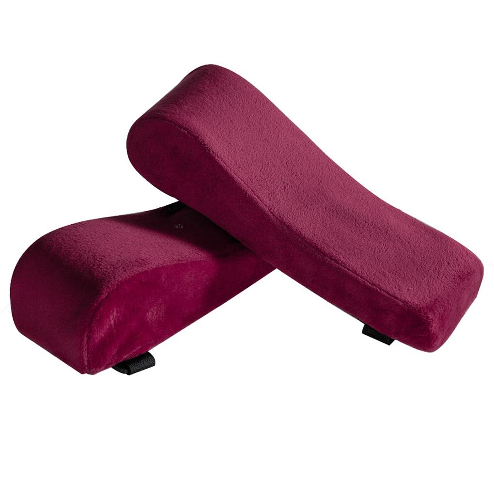 2 Stks/set Stoel Armsteun Pads Memory Foam Elleboog Kussen Thuis Kantoor Swivel Werken Stoel Armsteun Kussen Kussen Comfy Stoel: type 1 Wine Red