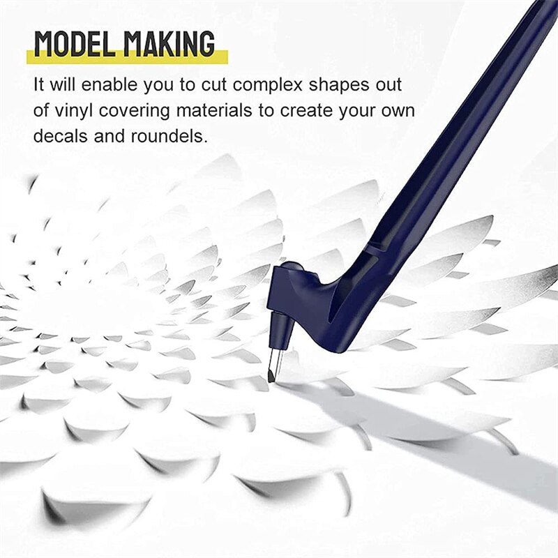 DIY Art Cutting Tool Craft Cutting Kinfe with 360 Steel Rotating Blade Safety Cutter Paper Knife with 3pcs Blades Cutting Pen