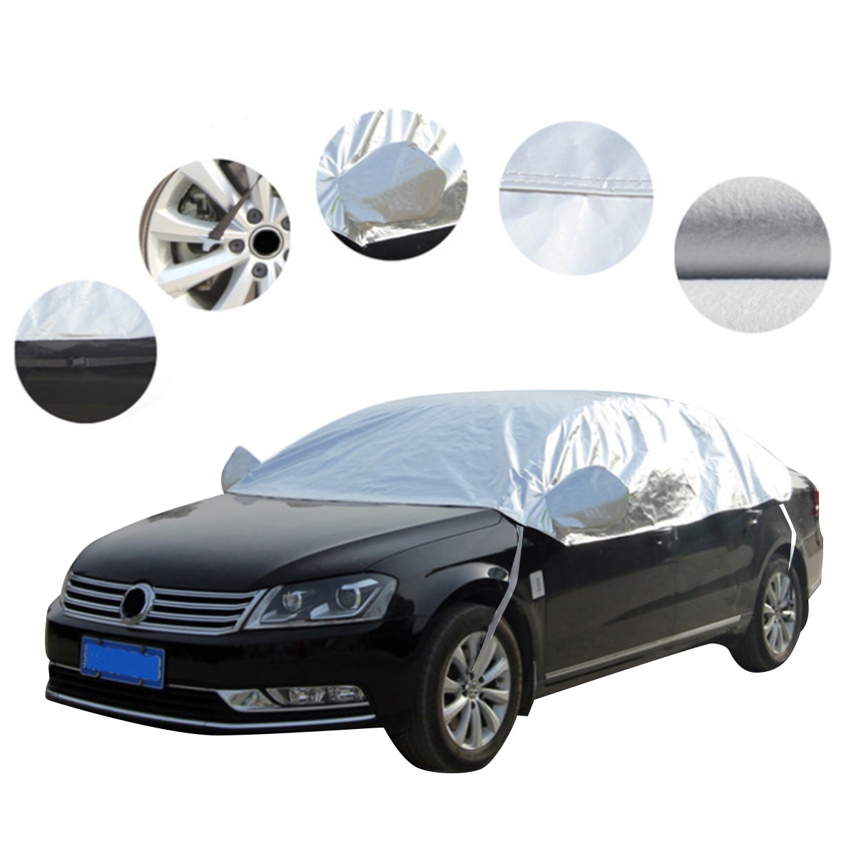 UV Protection Dust Proof Car Cover Universal Fit Half Semi Car Protection Cover
