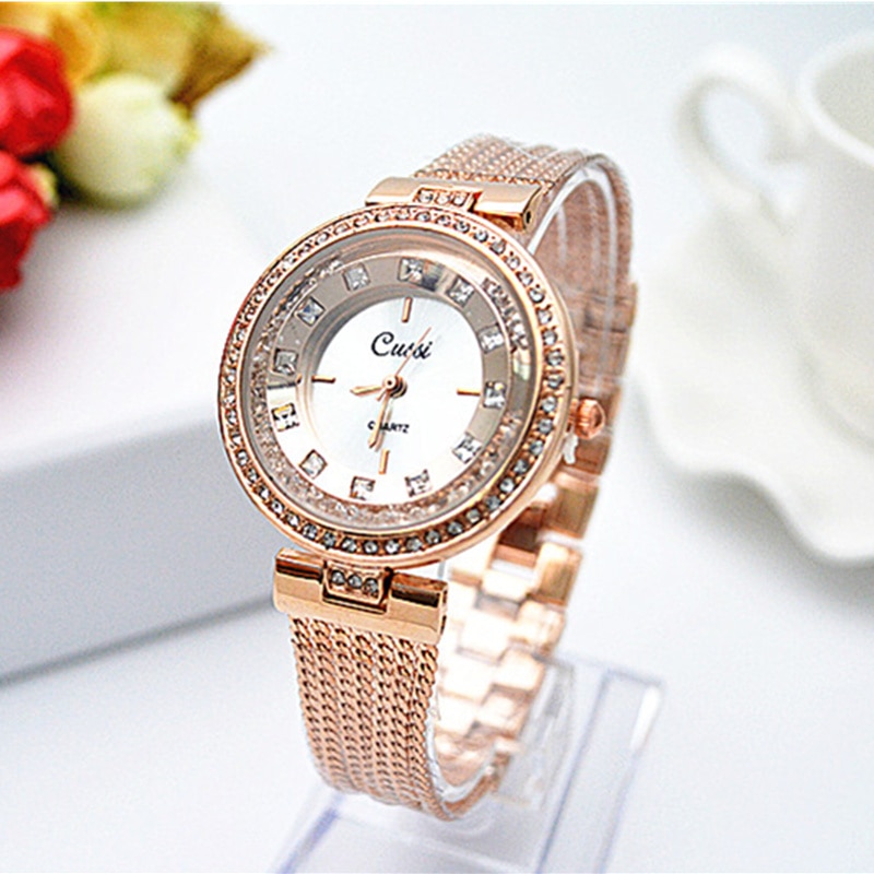 Cussi mærke rose guld armbåndsur kvinder ure luksus diamant kvinders ure damer ur ur montre femme reloj mujer
