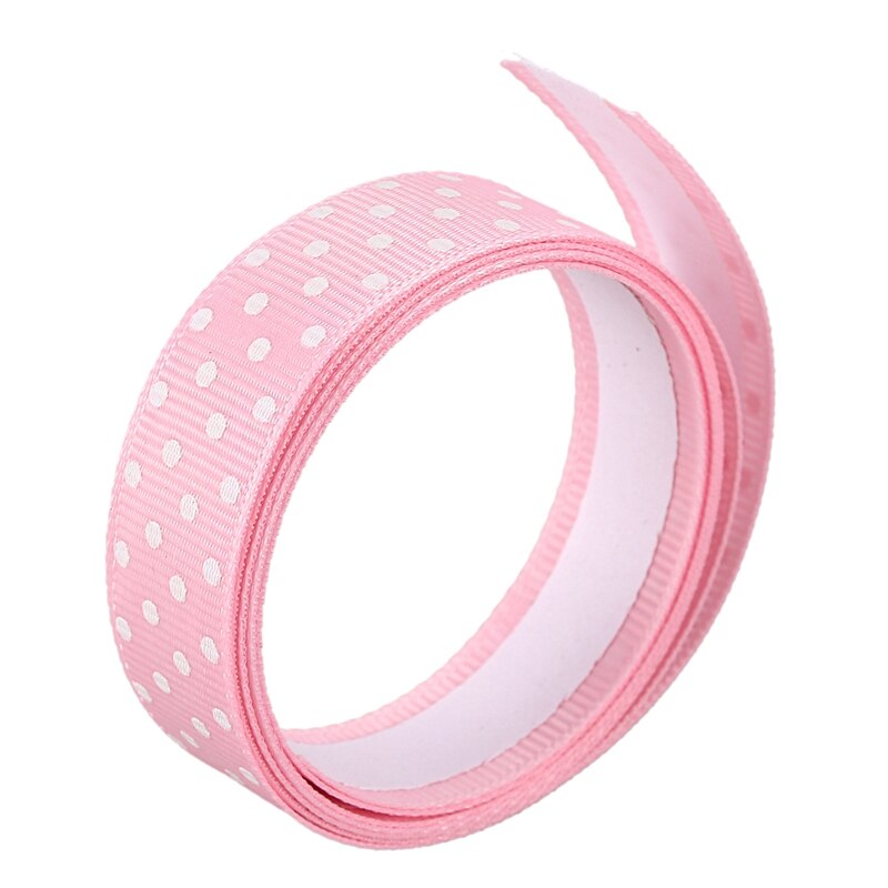 3C-DIY Satijn Kant Decoratieve Tape Washi Masking Stof Stickers Roze Wit