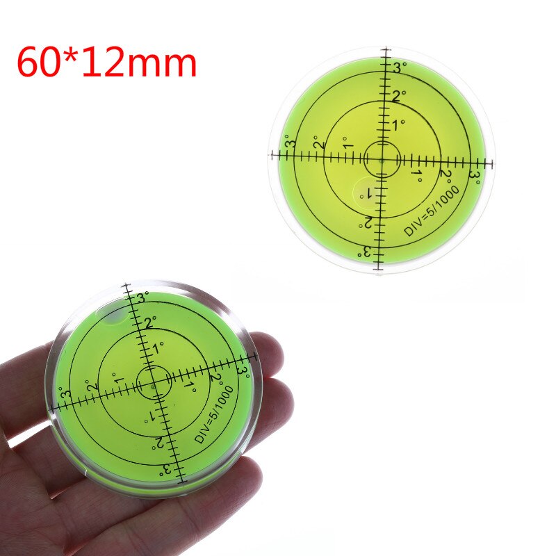 60*12mm sirkulære boble vater rund boble vater måleinstrumenter verktøy universal vinkelmåler verktøy