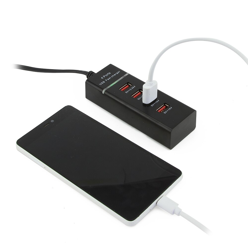 Portable 4 Ports USB Hub Charger Desktop Wall Charger AC Power Adapter EU/AU Plug Slots Charging Extension Socket Outlet