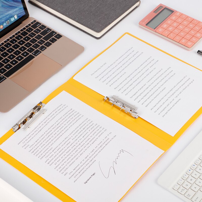 5pcs A4 Double Board Folder Strong Clip File Folder Board, Paging Book Clip Storage Box, Student Board Folder Office Supplies