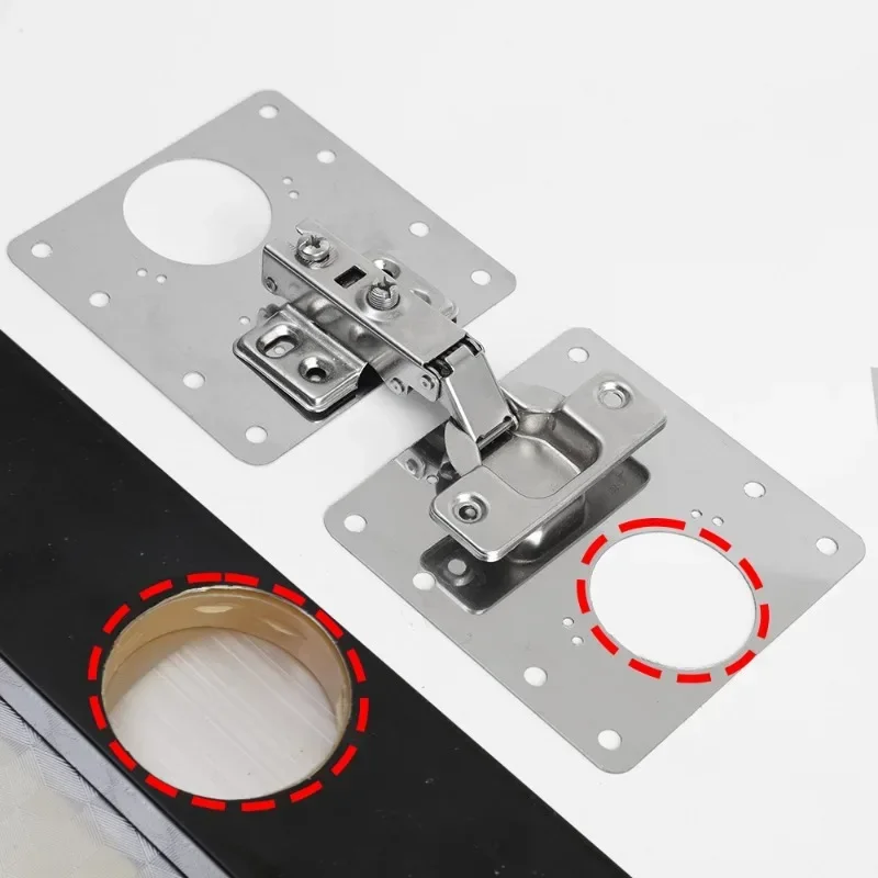 Kit de plaques de réparation de charnière d'armoire, 2/12 ensembles, plaque de montage de charnière de porte de placard de cuisine avec vis, supports de fixation plats pour meubles