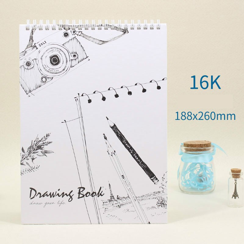 Deli 16k/8k skitsepapir til kunst maleri tegning skitsering kawaii skitsekunstner elev skitsebog 40 ark malerartikler: A1
