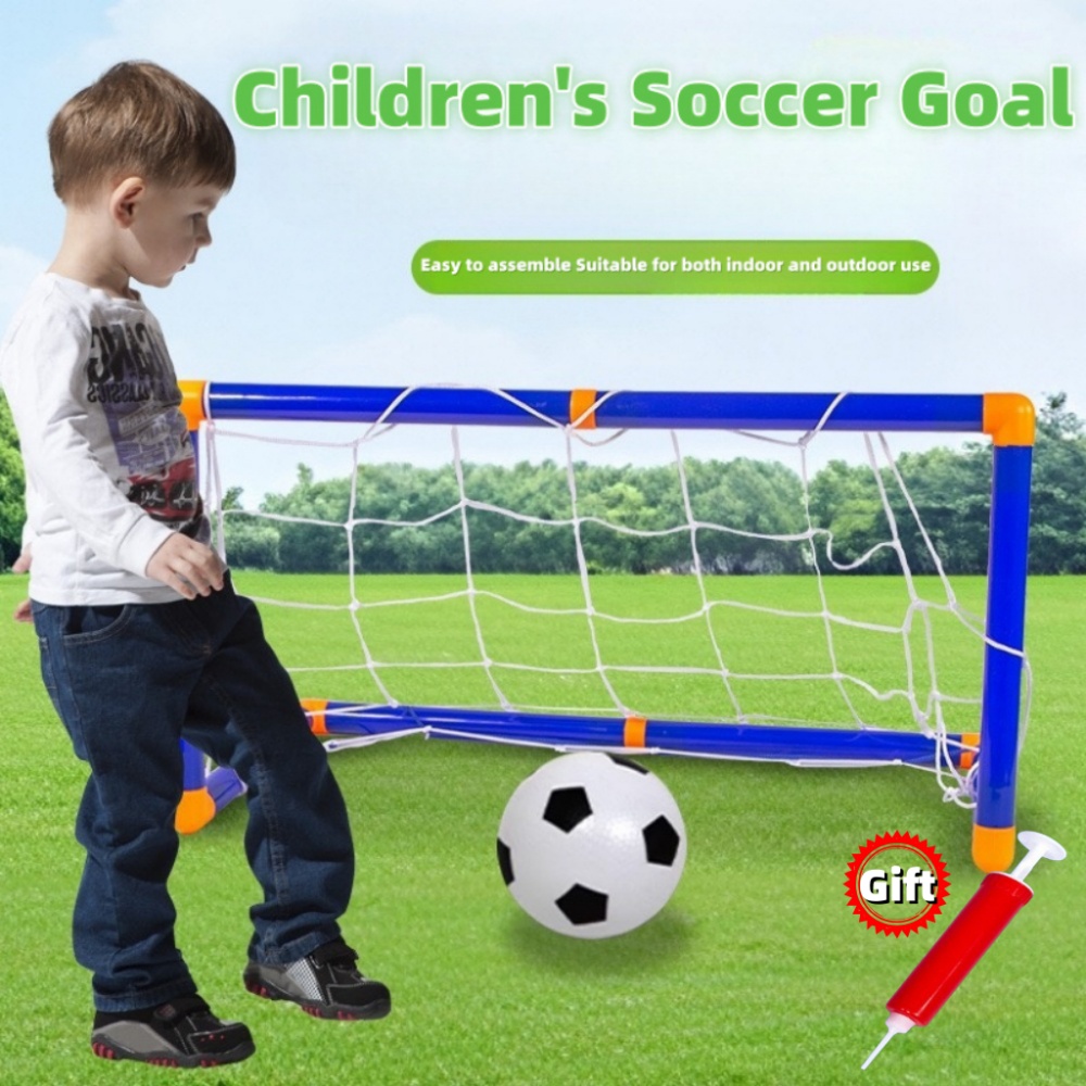 Novo dobrável mini bola de futebol de plástico removível gol post net conjunto de alta resistência crianças indoor ao ar livre presente de aniversário da criança