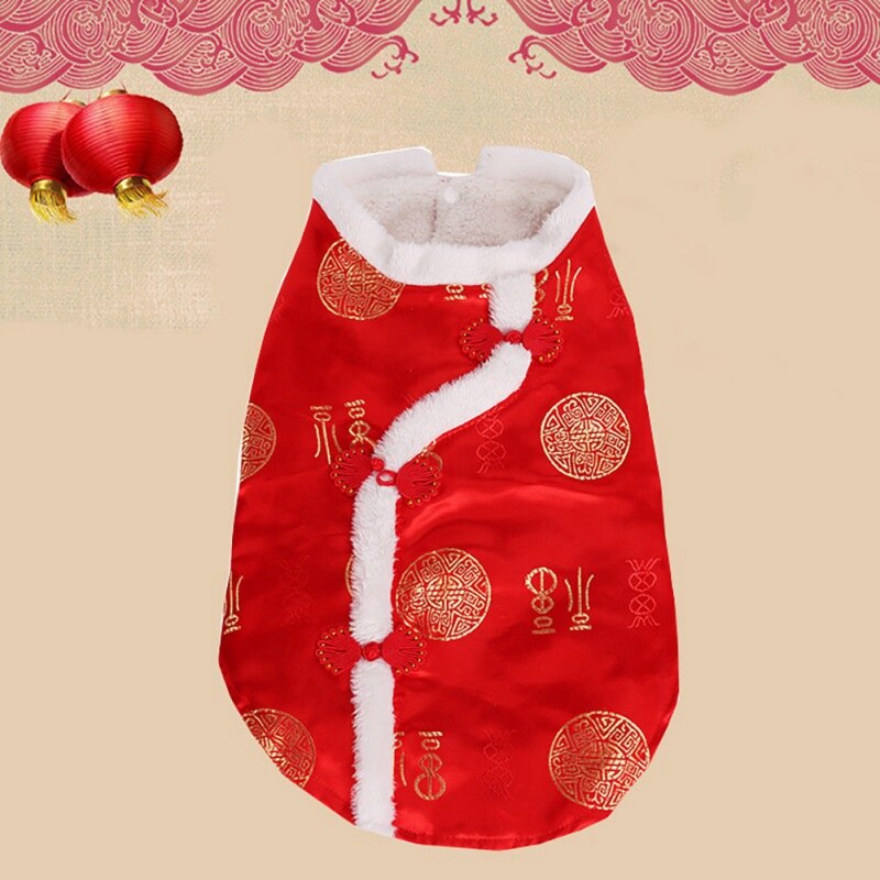 Silke tang dragt kæledyr forår festival kostume til hunde varm vinter tøj ærmeløs frakke