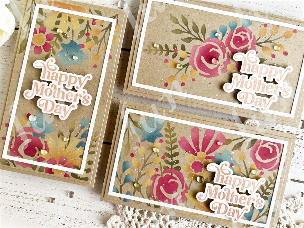 Spring Flowers Garden Triple Slim Layering Stencils Reusable Crafts Template Kids Fun Diy Drawing Scrapbooking Coloring Folders