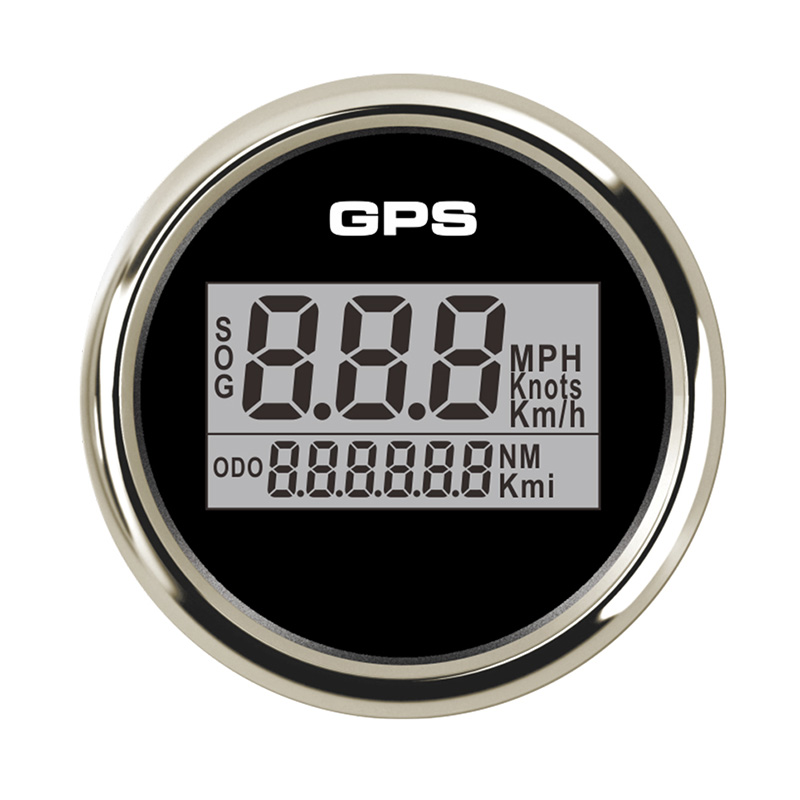 52mm ATV Digital GPS Speedometer Odometer for Boat Car Motorcycle Marine LCD Display Mile Per Hour knots Meter 12V 24V: BS 8 Color Light