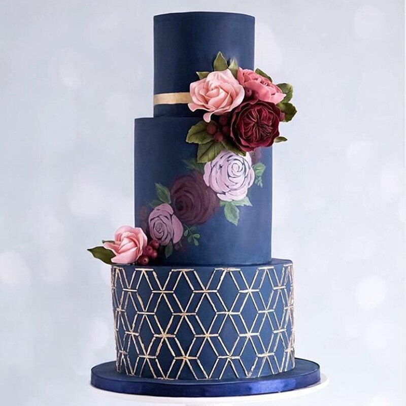 Geometric rhombus Pattern Cake Stencil Lace Cake Boder Template DIY Drawing Mold