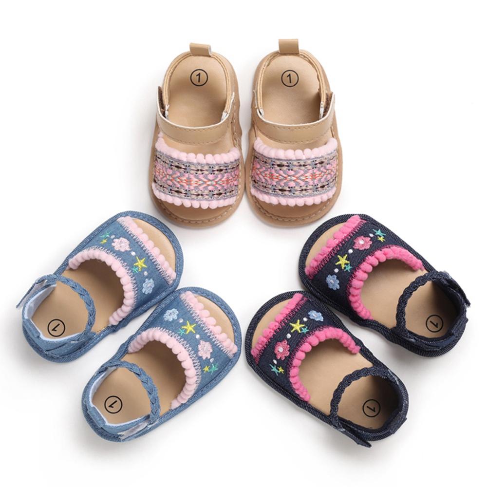 Sommer Baby Mädchen Blumen Druck Anti-Slip Atmungs Sandalen