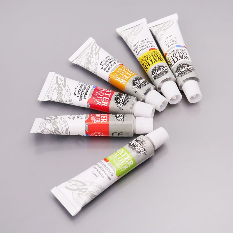 12 farver rør 6ml maling rør tegning maleri akvarel pigment sæt med pensel kunst forsyninger