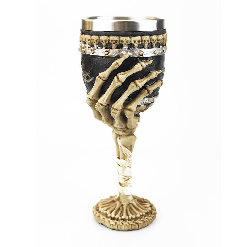 Gothic Wine Goblet Contain Dragon Claw Viking Skeleton Retro Stainless Steel&amp;Resin Wine Glass BEST Halloween Bar Drinkware: 11