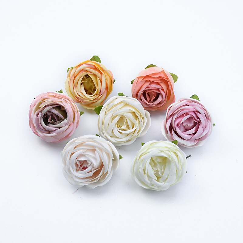 6 st te rosor huvud självlåda juldekorationer till hemmet bröllop bröllop tillbehör röjning konstgjorda blommor billigt