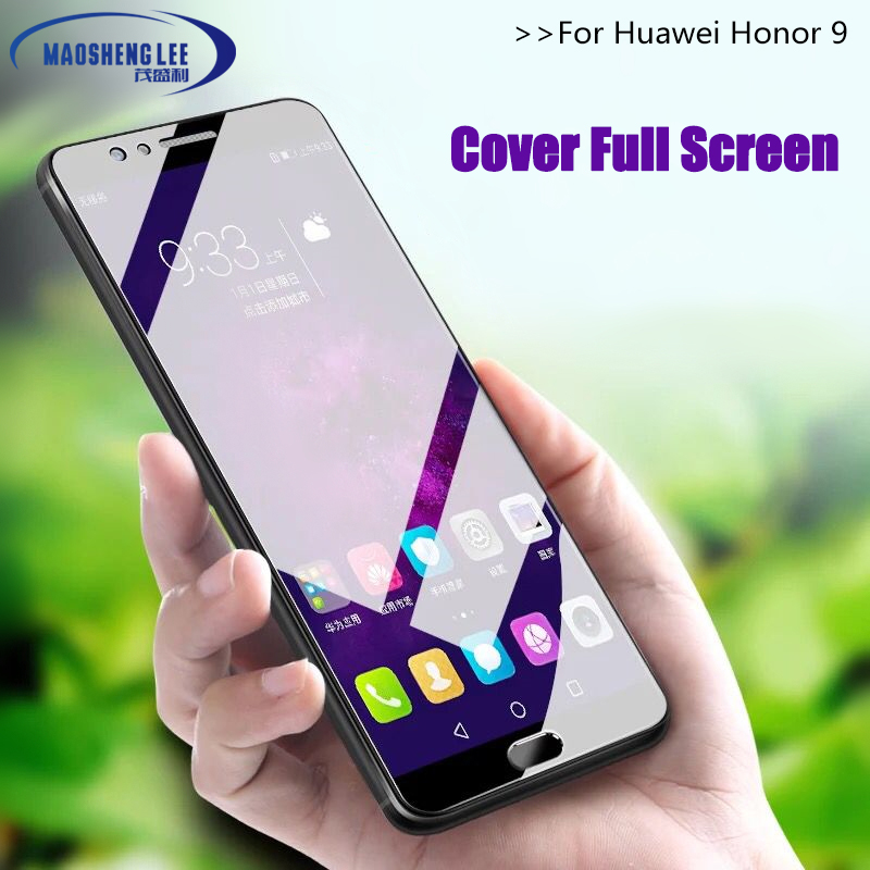 Täysi peittävä karkaistu lasi huawei honor 9 näytönsuoja 2.5d 9h kovuus karkaistu lasi huawei honor 9 lasi 5.15 ''