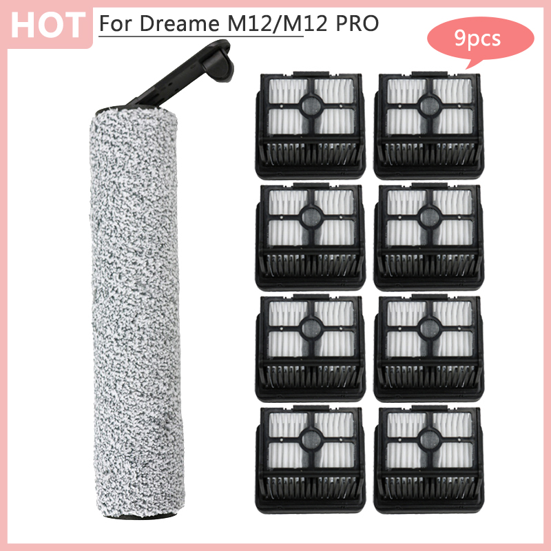 Replacement Scrubber brush Spare Parts For Dreame M12 H12 M12 PRO Robot Vacuum Cleaner Hepa Filter Road Washing Machine Home App: army green