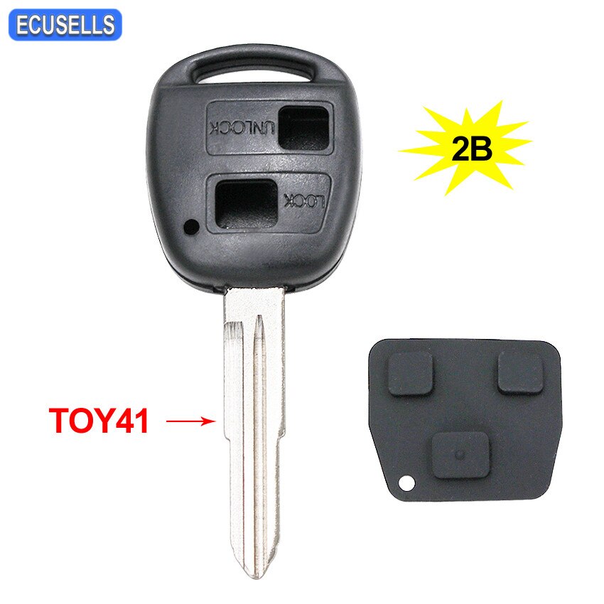 2 Knop Afstandsbediening Sleutel Shell Case Smart Autosleutel Behuizing Cover Fob TOY41 Ongecensureerd Blade Voor Toyota Yaris Hiace Corolla avensis Camry