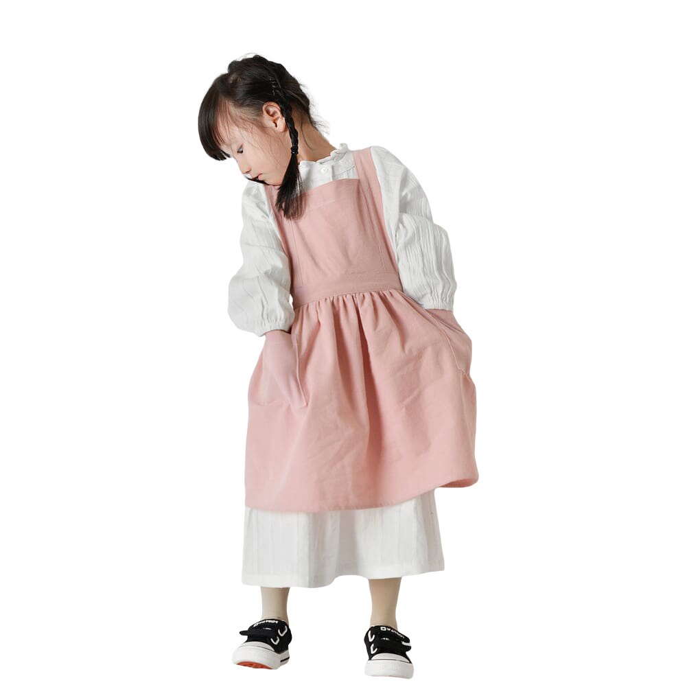 AA Kids-delantal japonés de algodón y lino para publicidad, uniforme de cocina para hornear con bolsillo: B / M