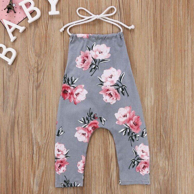 Mærke ærmeløs småbørn spædbarn barn børn baby børn pige blomst grime romper jumpsuit playsuit strop tøj 6m-6t