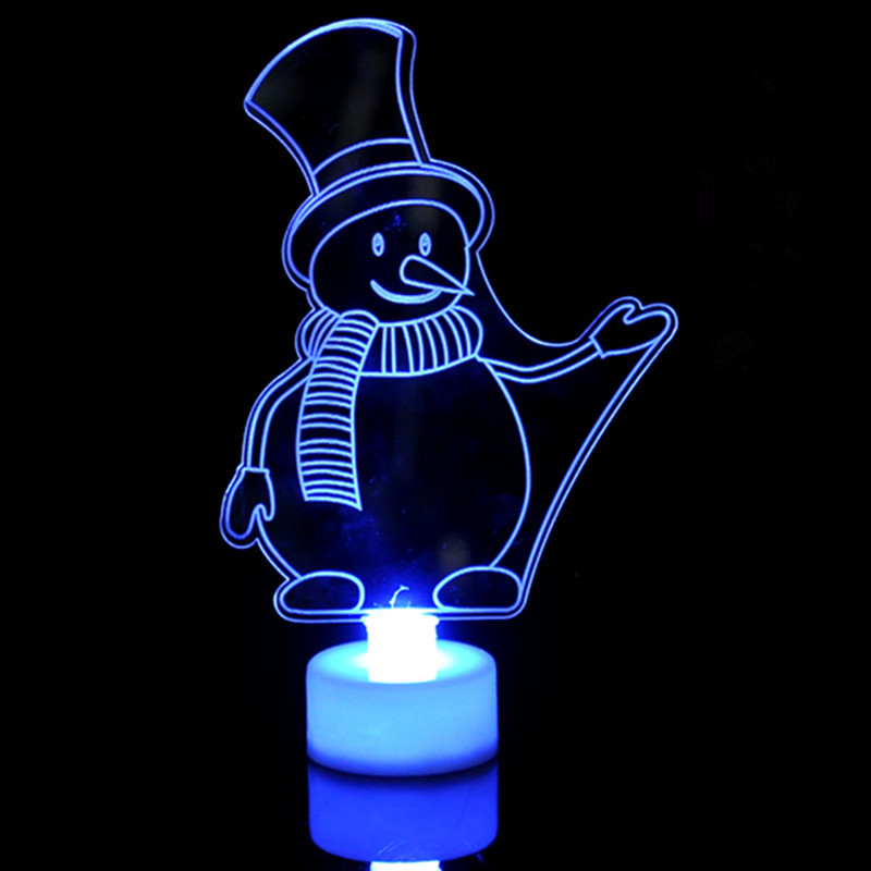 1 Pc Kleurrijke Led Decoratieve Verlichting Jaar Producten Kerstboomversiering Feestartikelen Acryl Kerst Night: C
