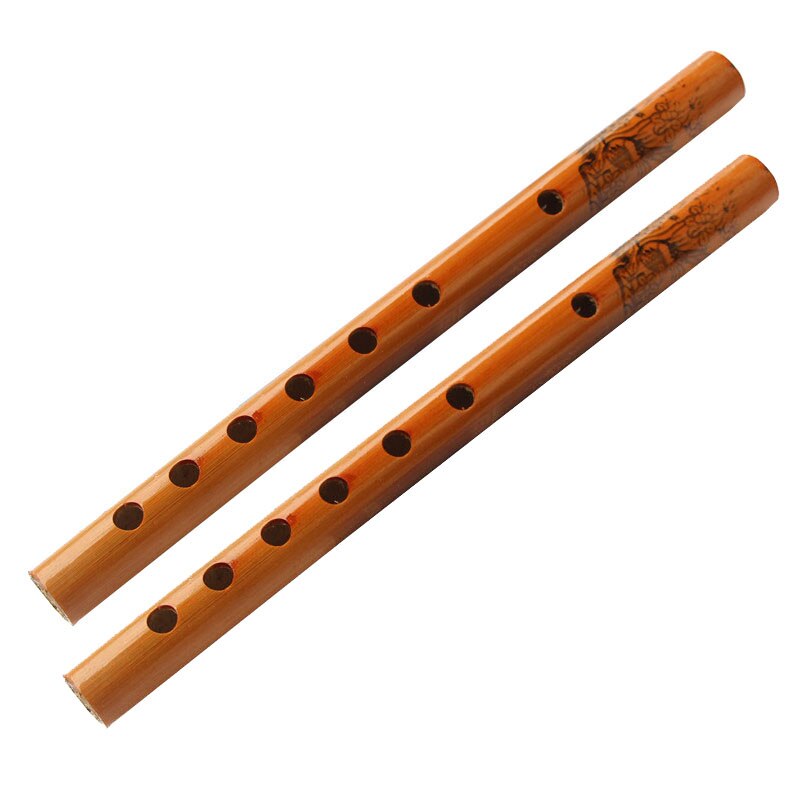 2PCS Chinese Traditional 6 Holes Bamboo Flute Vertical Flute Clarinet Student Musical Instrument Wooden Color For Kids: 2 pieces