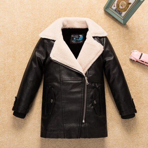 Fleece Dikke Thermische Jongens Faux Leather Jacket Winter Kids Wind Water-Proof Kids Warme Jas Herfst Lente Kinderen kleding: 9