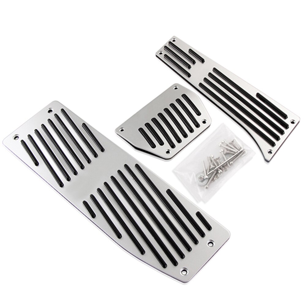 For BMW 3 5 series E30 E32 E34 E36 E38 E39 E46 E87 E90 E91 X5 X3 Z3 Foot Rest Fuel Brake Gas Pedal Pads Covers Car Accessories: Drill 3pcs for AT