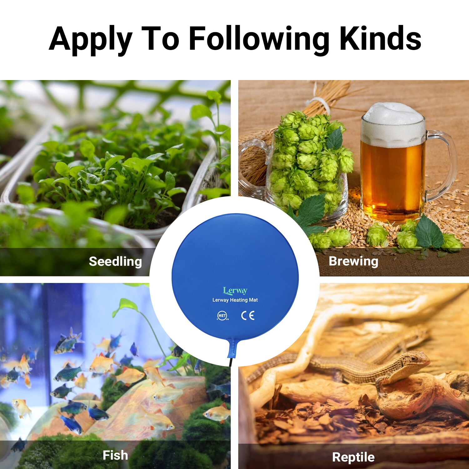 INKBIRD Fermentation Heating Pad 25W Seedling Heating Mat 12"Waterproof Plant Seed Brew Germination Propagation Clone Starter