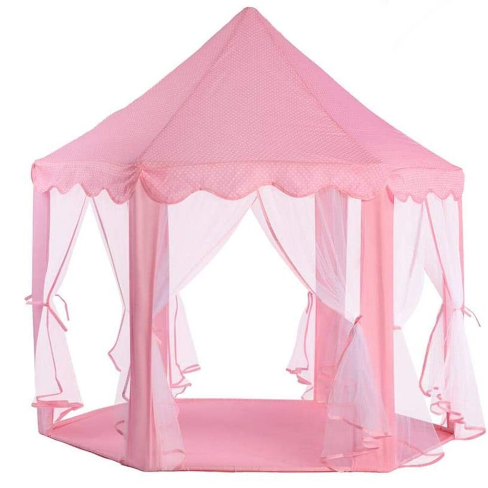 Kids Kent Kinderen Speelhuis Opvouwbare Prinses Kasteel Meisje Speelhuis Grote Size Mongoolse Tent Prinses Kasteel Speelhuisje: PINK Tent