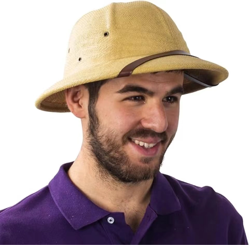 100% Stro Helm Tropenzonnehoed Zomer Mannen Vietnam Oorlog Leger Hoed Vader Schipper Emmer Hoeden Safari Jungle Mijnwerkers Pet