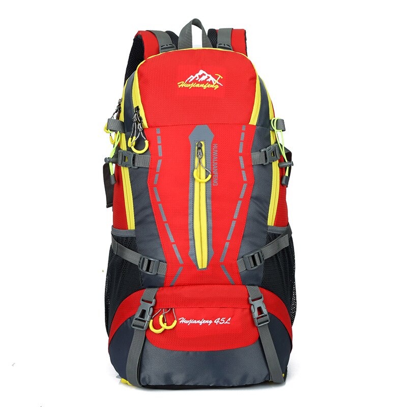 High-capacity 45L Mountain Bag Waterproof and Wear resistant Travel Pack Muti-function Hiking Knap-sack Lightweight Backpack: Red