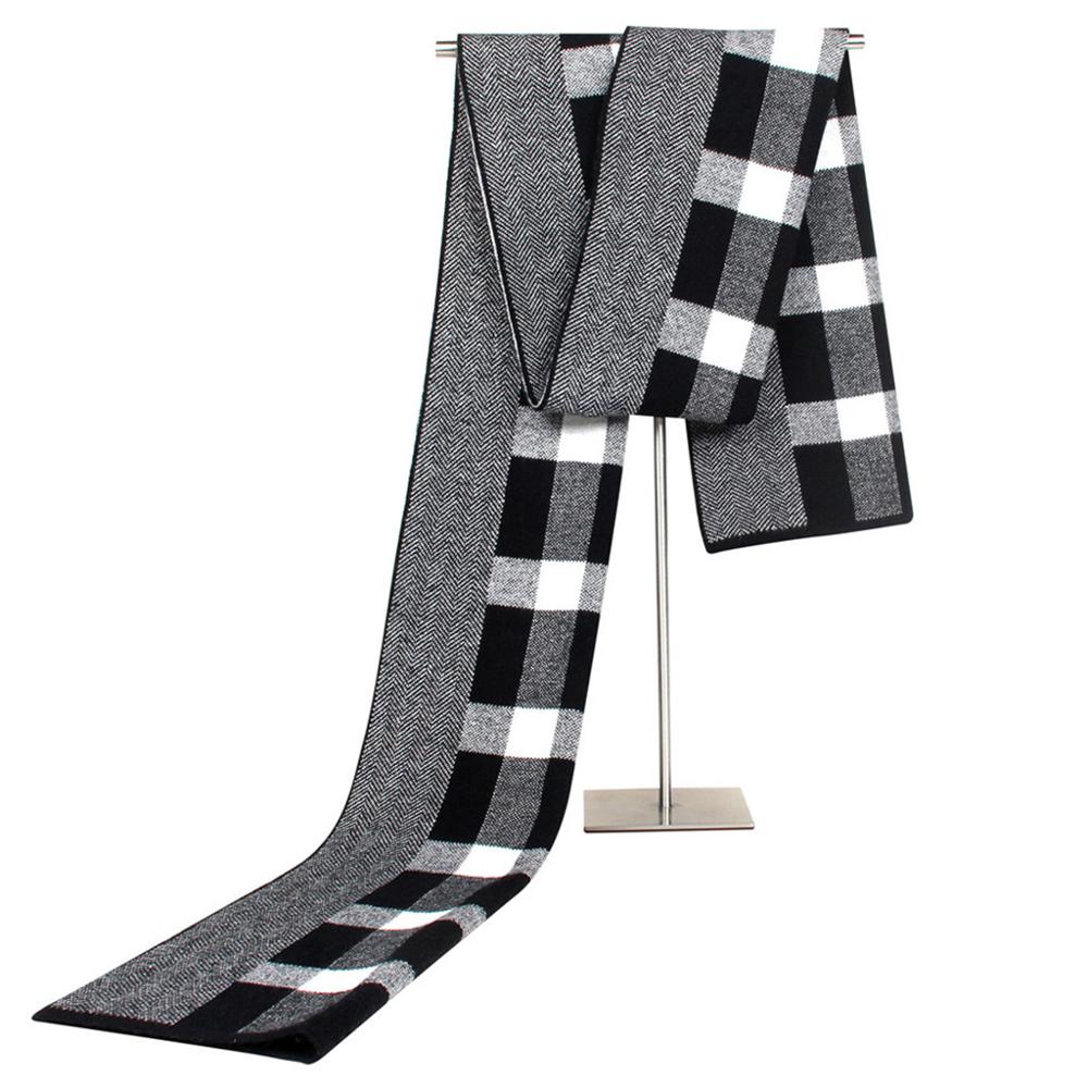 Bufanda de cuello para hombre, bufanda de otoño e invierno, bufanda de punto, bufanda de punto para padre de mediana edad, bufanda a cuadros, платок е# #2S19: Gris