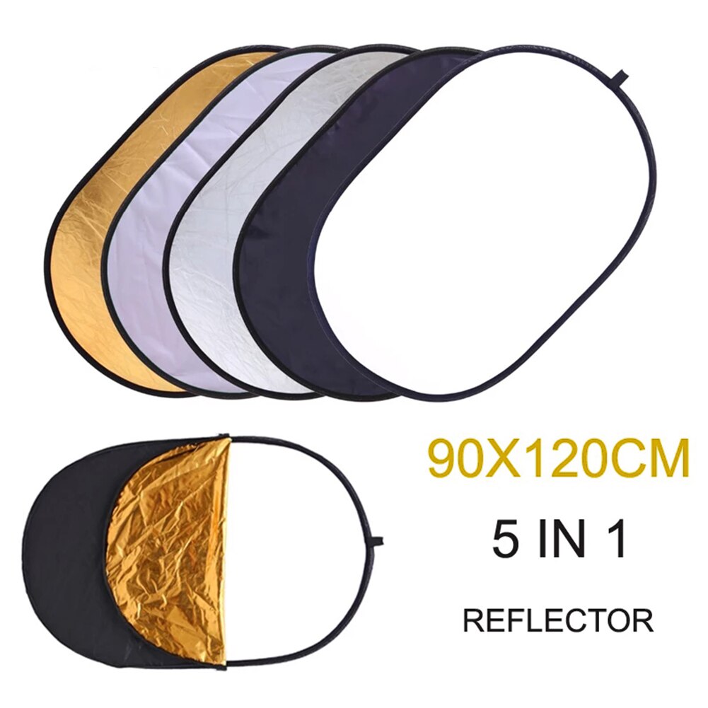 5 In 1 Draagbare Inklapbare 90X120Cm Ovale Reflector 5 Verschillende Fotografia Multi-Disc Licht Photo Studio fotografie Accessoires