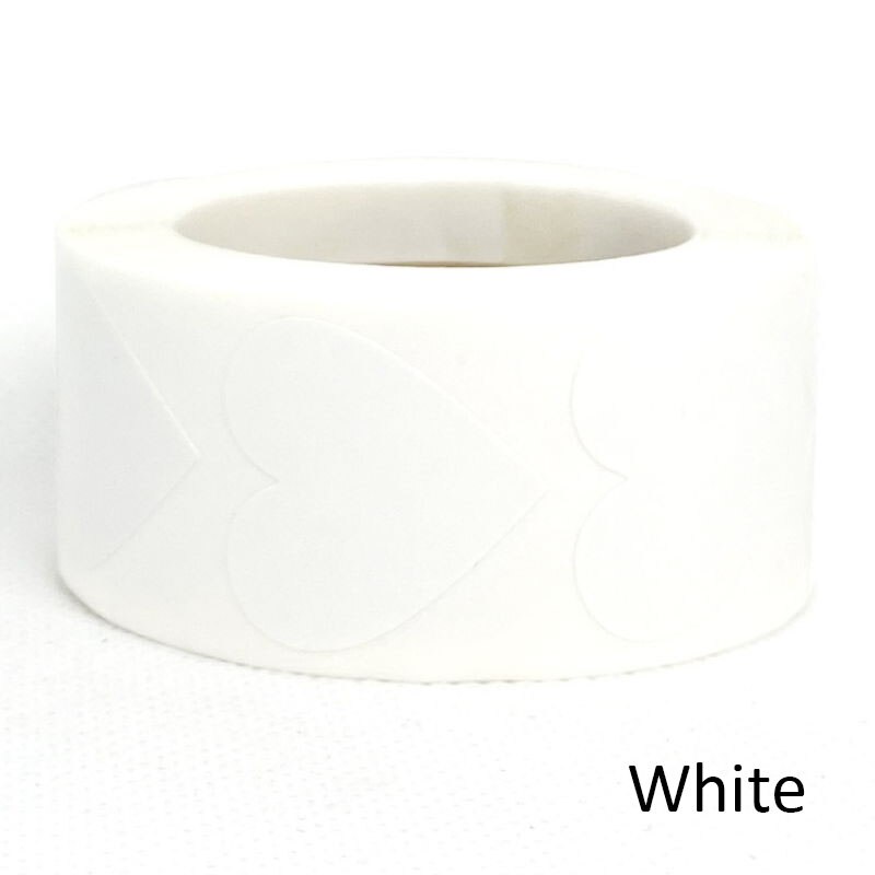 500pcs/roll Heart Shaped Blank Stickers seal Labels red stickers scrapbooking for Package wedding decoration stationery sticker: White