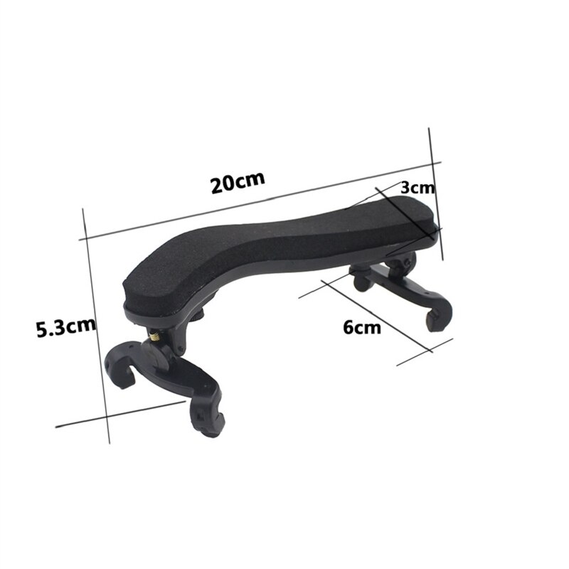 1 Pcs Verstelbare Universele Type Viool Schoudersteun Plastic Black Padded Voor 3/4 &amp; 4/4 Fiddle Akoestische Viool Accessoire