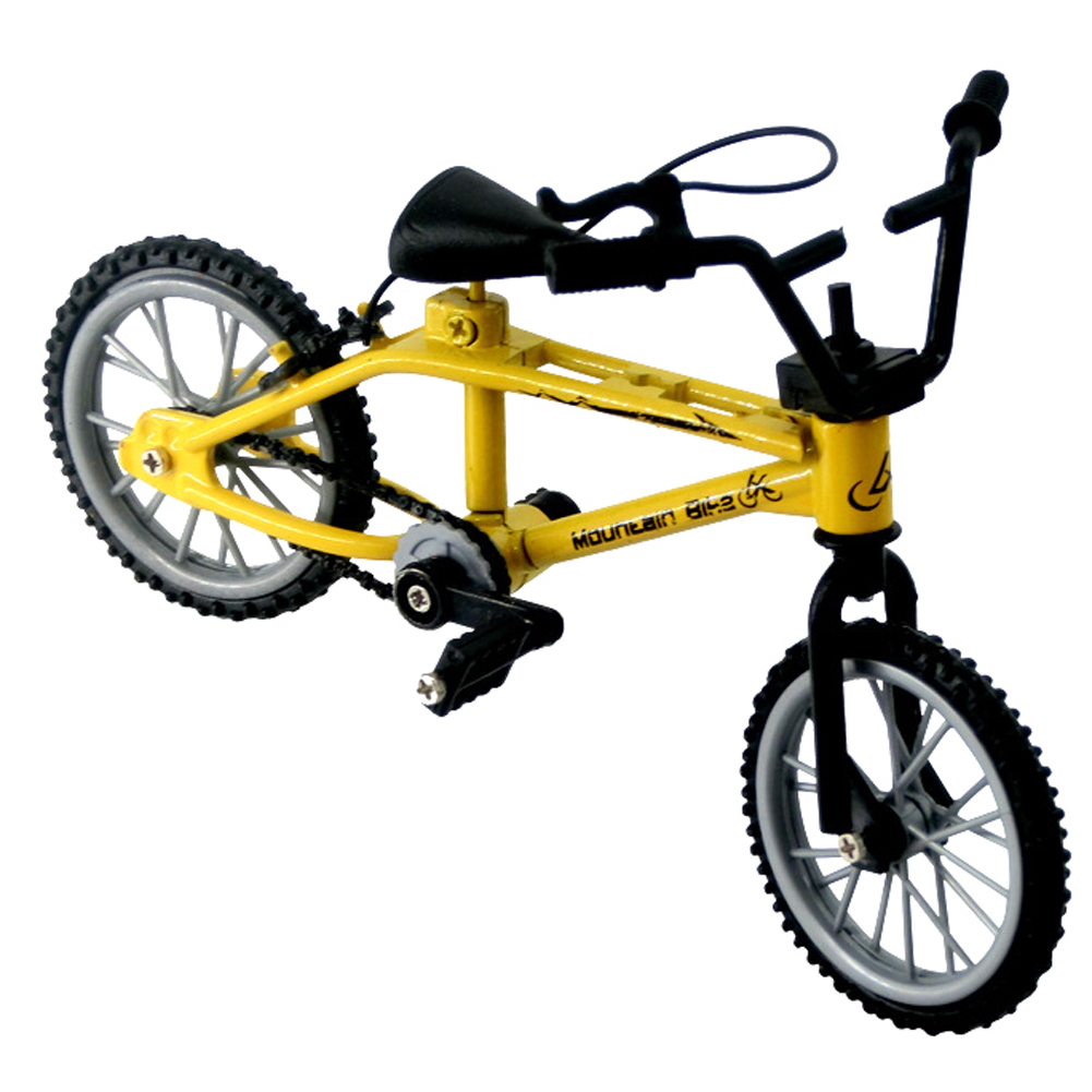 1 stk fingerlegering cykel model mini bmx cykel drenge legetøjsspil cykler mountainbikes model legetøj til børn: Gul