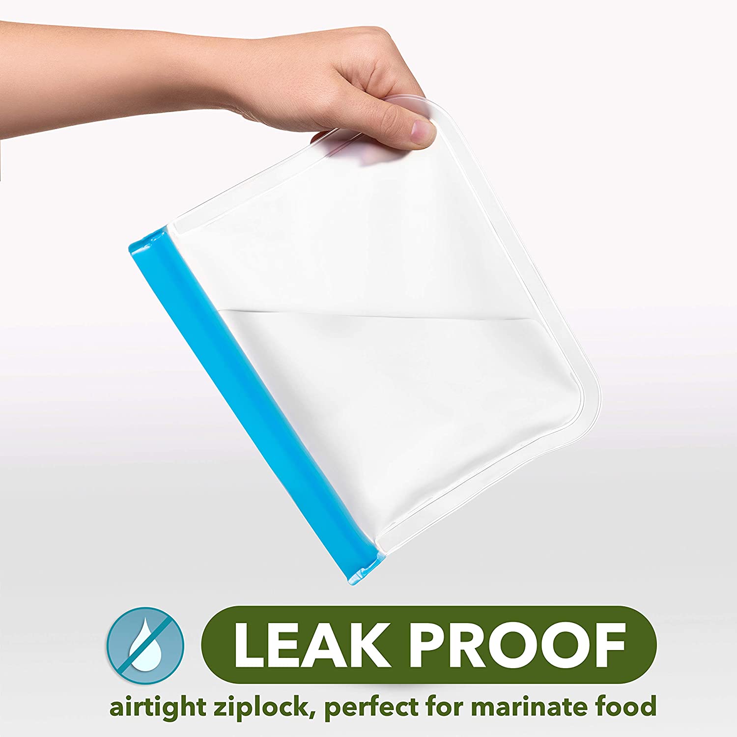 12pcs Reusable Food Storage Bags Flat Freezer Bags Gallon Leakproof Sandwich Grade Snack Bags Lunch Bag for Meat Fruit Veggies