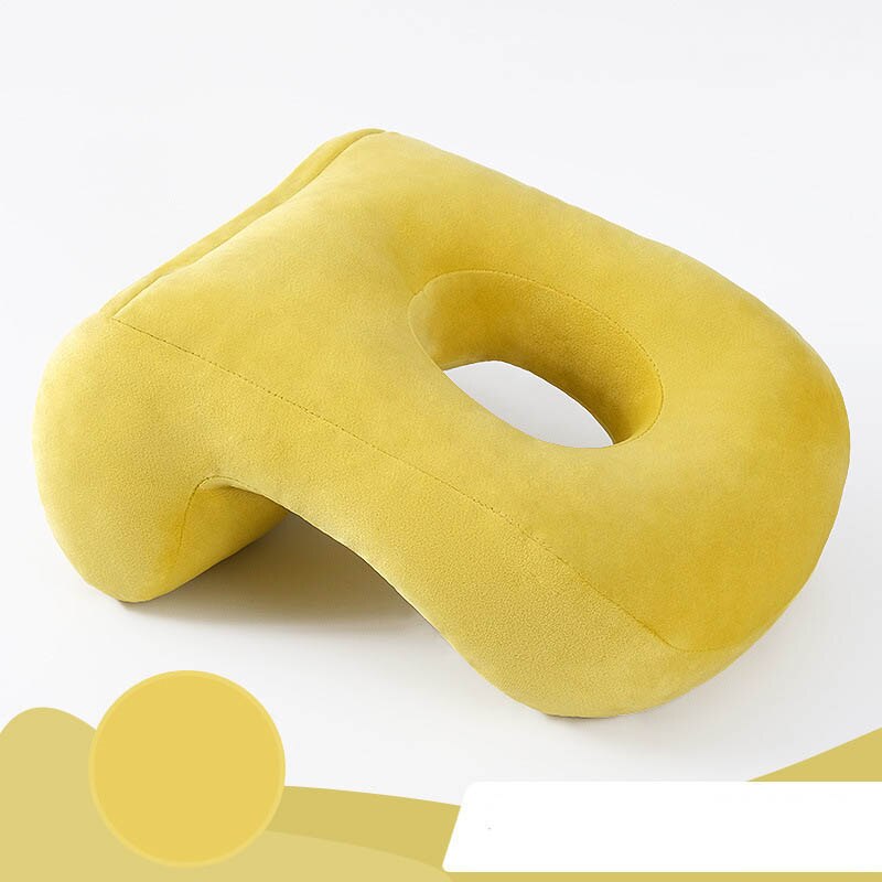 PP bawełna poduszka drzemka szyi wsparcie biurko poduszka z dziurawy projekt dla twarzą w dół poduszka podkład podparcie pleców drzemka poduszka robić spania: żółty A