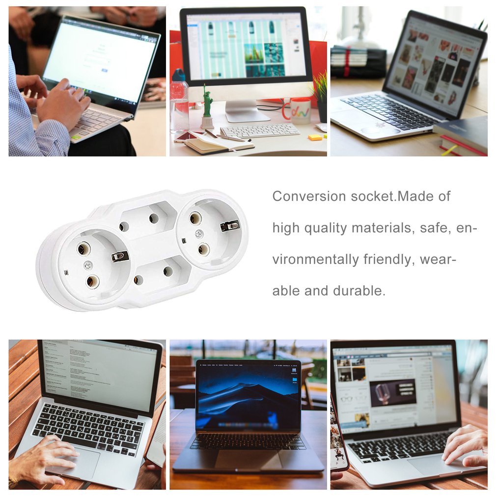 Triple Plug Beschermende Contact Meerdere Plug Power Distributie Adapter Eu Naar Russische Conversie Socket