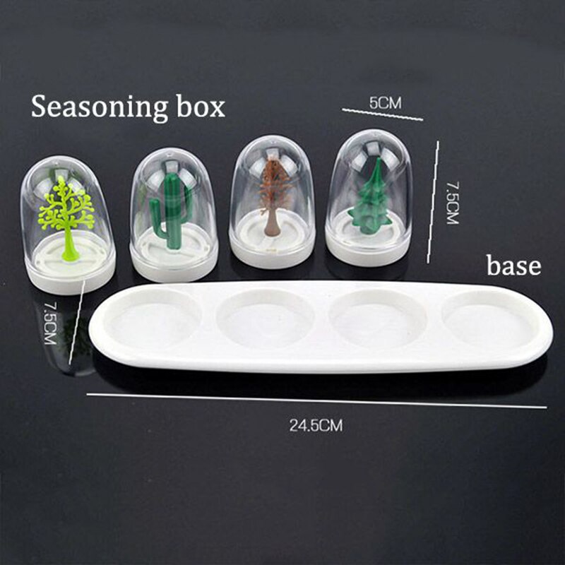4pcs Kitchen Supplies Four Seasons Plant Spice Jar Animals Seasoning Bottle Salt Sugar Pepper Shaker Cook Tool