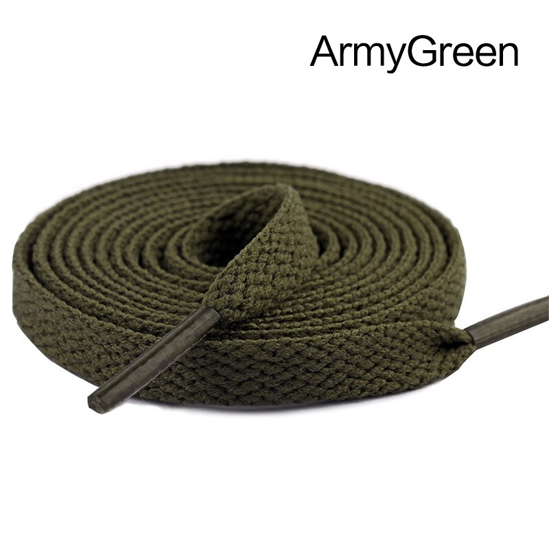 29 colors 1 Pair Shoelace Flat Popular Sports Shoes Laces Casual Canvas Unisex Polyester Shoelaces Shoelace Length 80 100 120 CM: army green / 100cm
