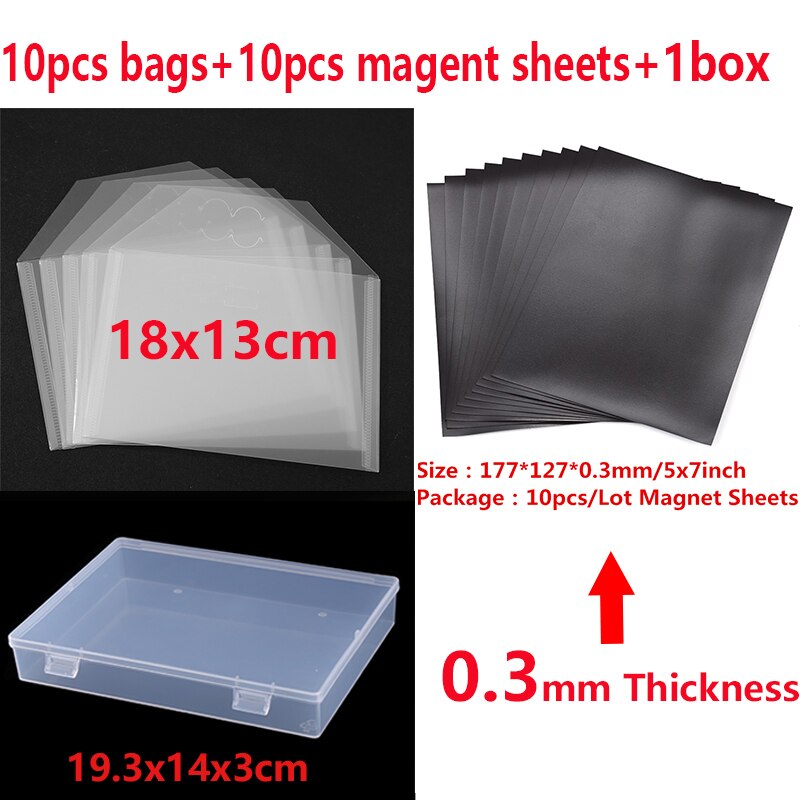 Magnetic Sheets &amp; Plastic Folder Bags Storage Box Containers For Storing Cutting Dies Stamps Holders Organizer Transparent Bags: Picture 7