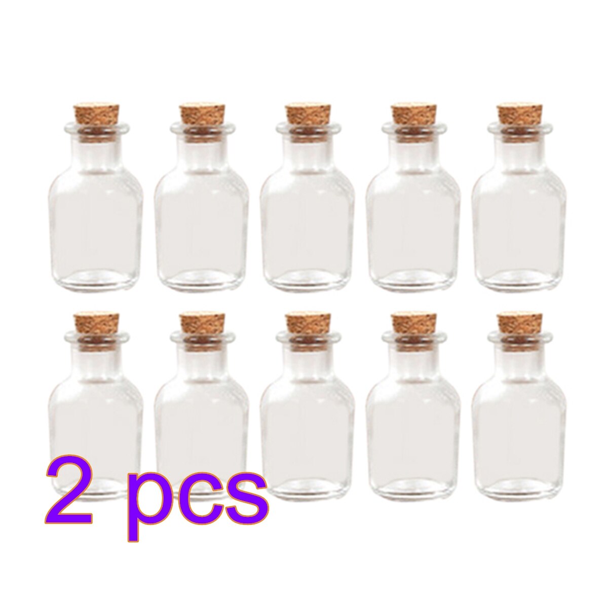 10 st /20 st 6.8 x 3.7cm små 30ml glasflaskor önskar flaska förvaringsburk flaskor genomskinliga glasburkar och lock: 20 st