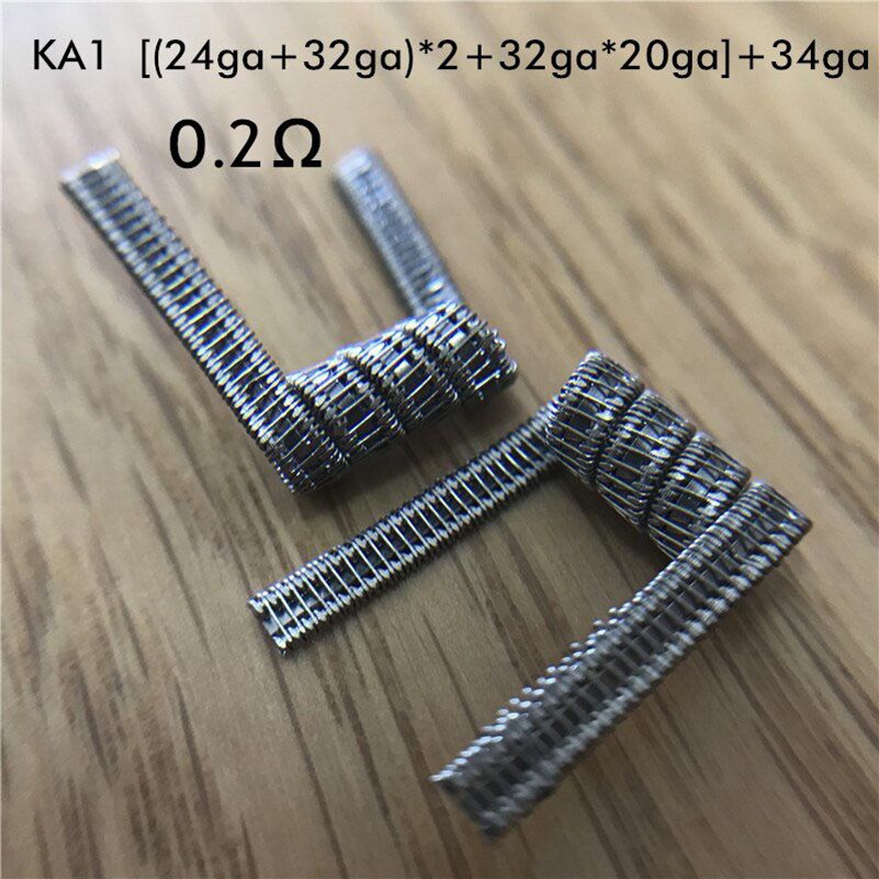 10PCS Premade Heating Coil Wire High Density Ni80 SS316L KA1 Framed Staple Juggernaut Stagger Fused RDA RBA RTA Vape Coils: M26